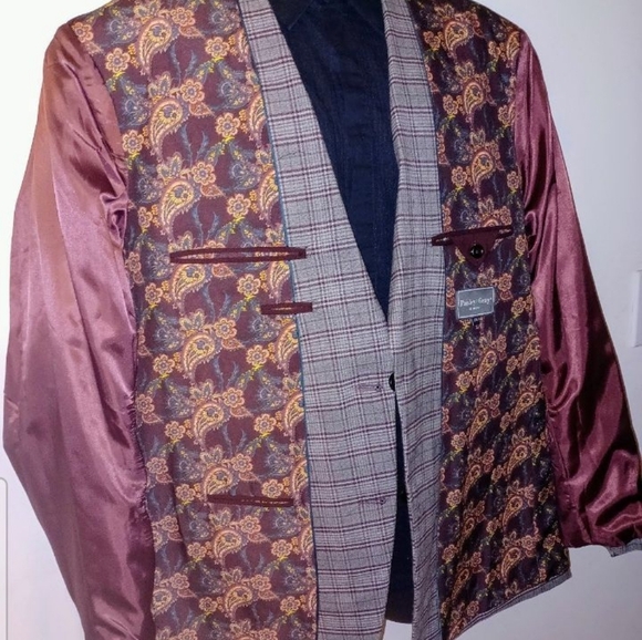 NWT PAISLEY & GRAY Plaid Sport Coat with Notched Lapel - Picture 8 of 10